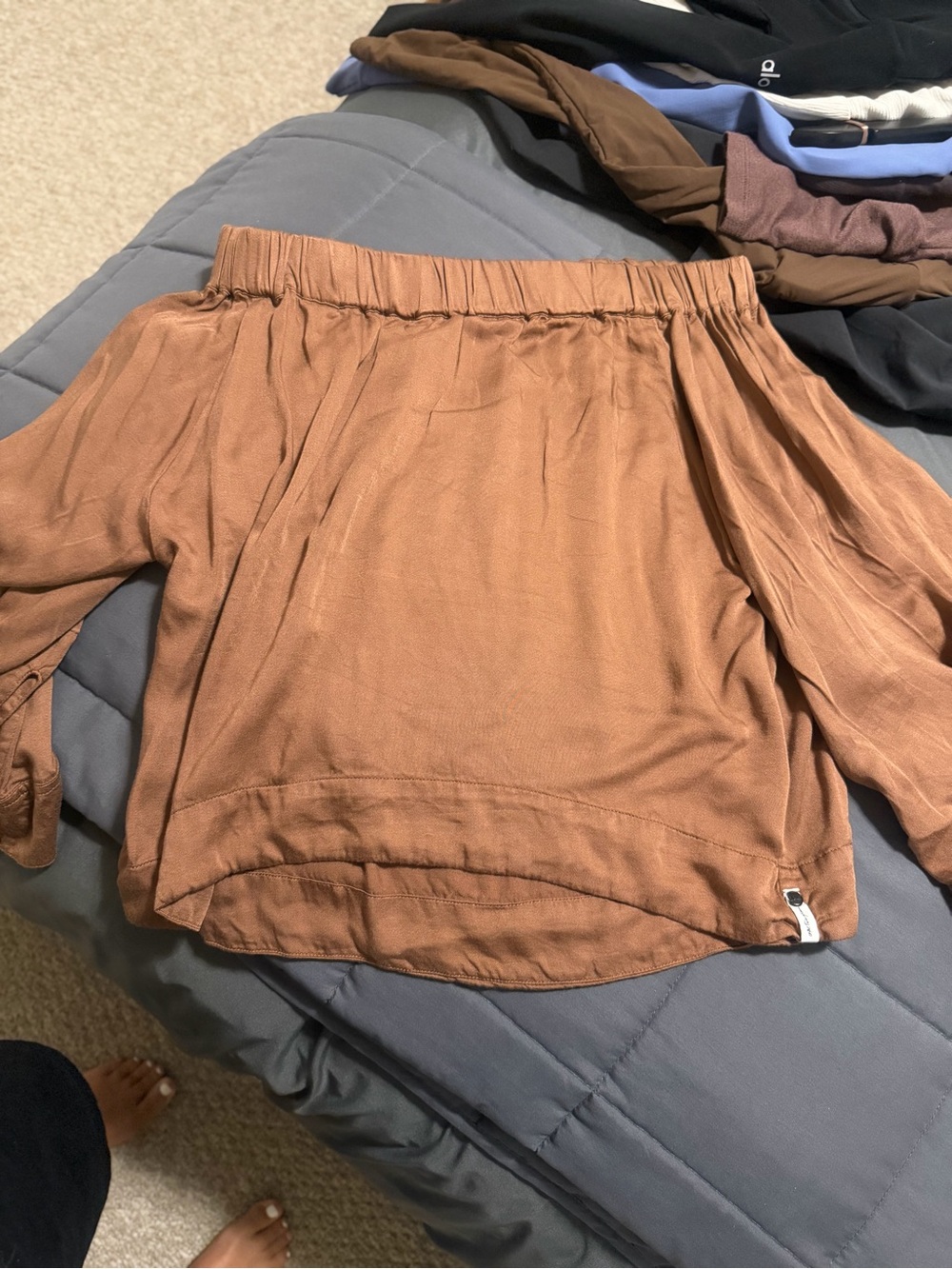 One Teaspoon soft  Brown Luxe Elastic-Waist Top